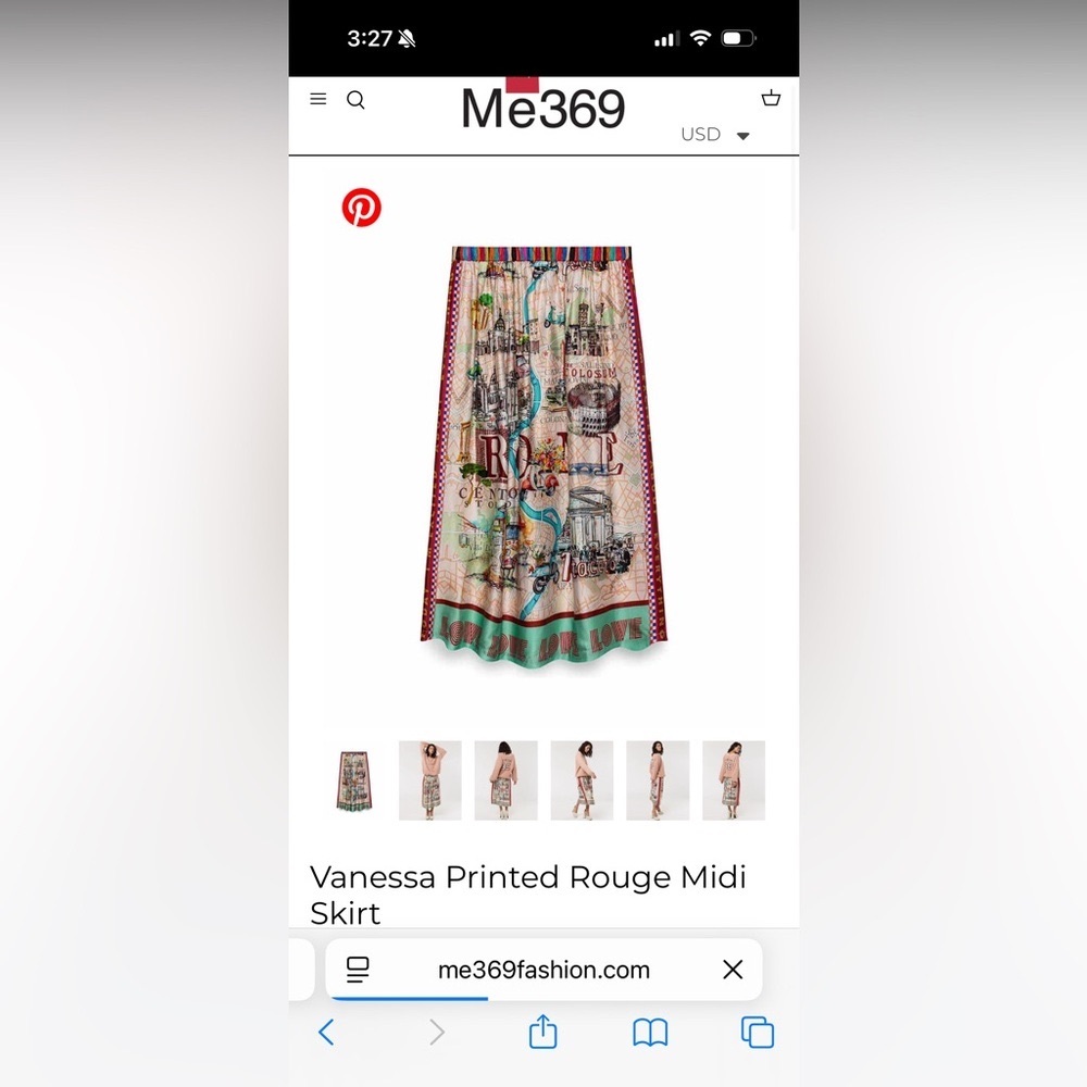 Me369 Vanessa Skirt Rome, Italy print